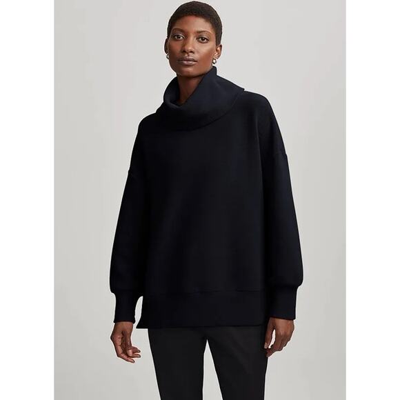 Varley Black Milton Oversized Cozy Active Side Zip Sweatshirt L - Picture 1 of 13